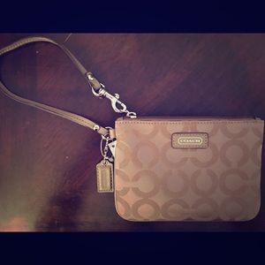 Coach Small Beige Wristlet